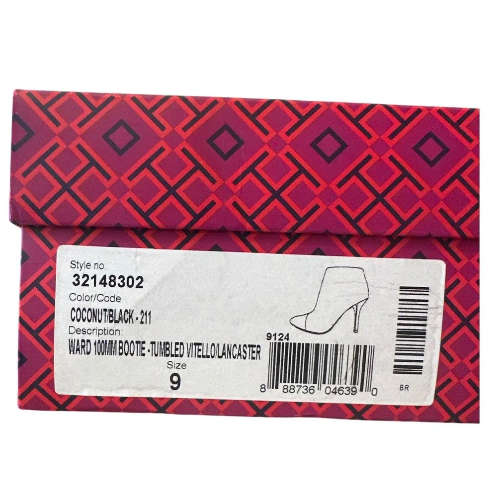 Tory Burch Ward 100mm Two-Tone Leather Suede Ankle Booties Size 9